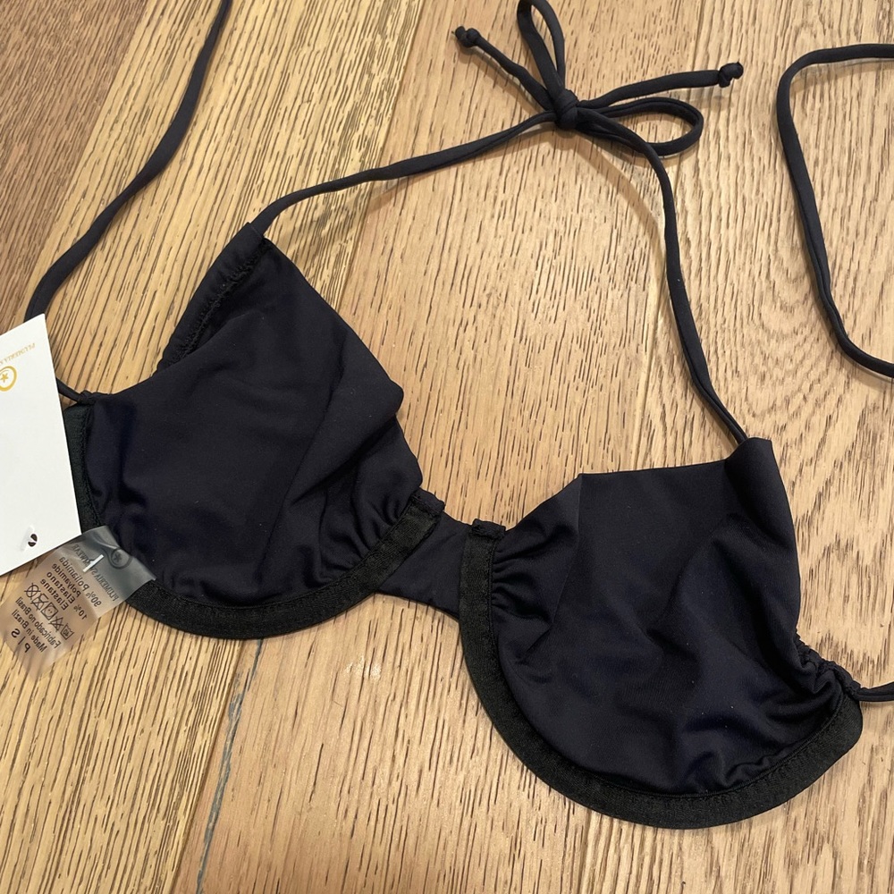 Plumiera black bikini top BRAND NEW w/ tags Small